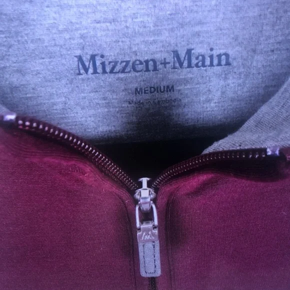 Men's Quarter-Zip Knit Sweater - Burgundy - Picture 2 of 6